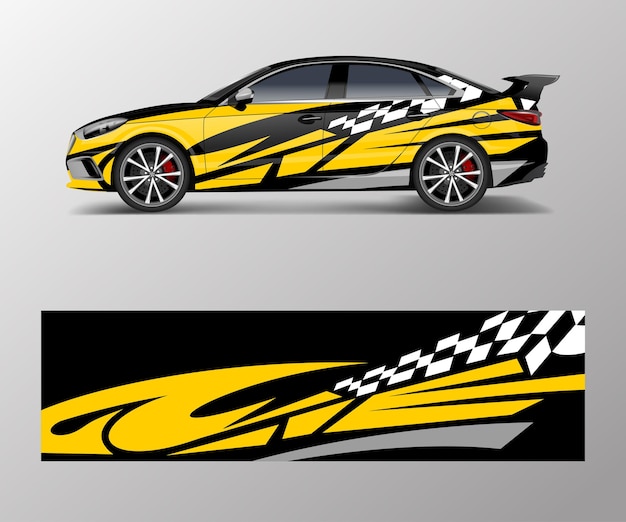 Abstracte Racing grafische vector voor sportwagen wrap design