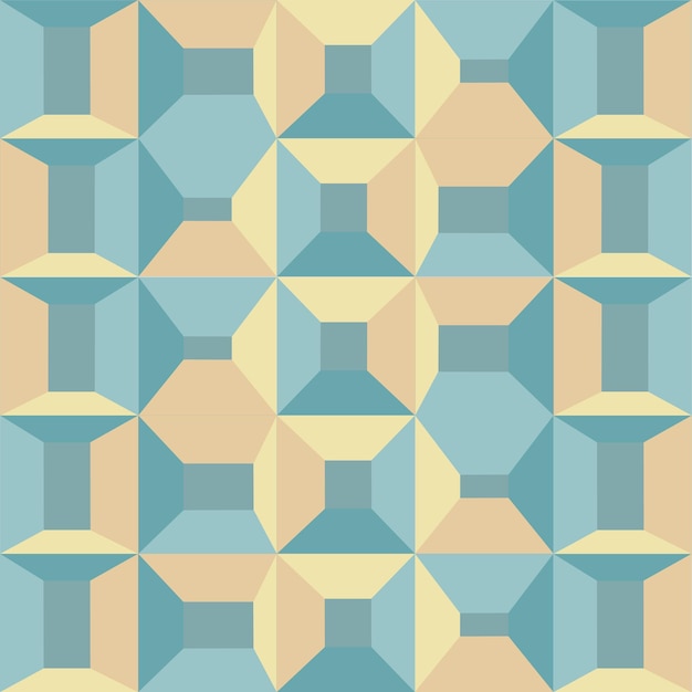 Abstracte rechthoek blauw en crème kleur geometrische achtergrond