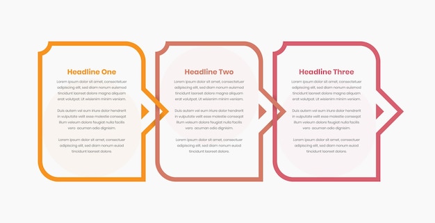 Abstracte rechthoekvorm met pijl voor infographic stappentekstpresentatie