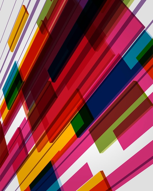 Vector abstracte retro 3d technologie kleurrijke lijnen vector achtergrond modern trendy omslagontwerp