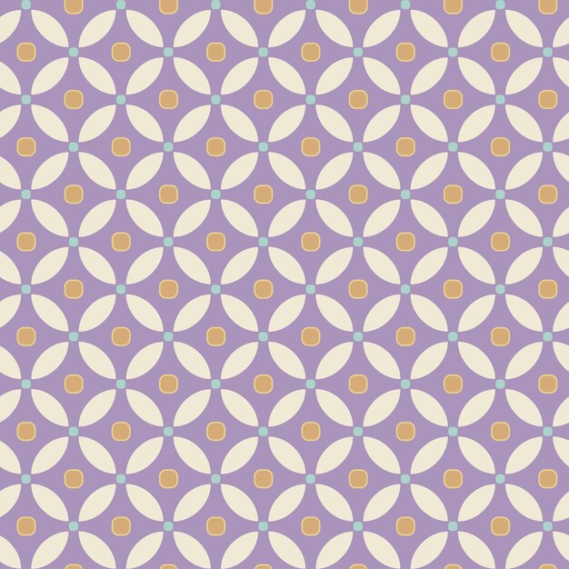 Abstracte Retro Cirkels Bladeren Geometrisch Decoratief Vector Naadloos Patroon Trendy Modekleuren