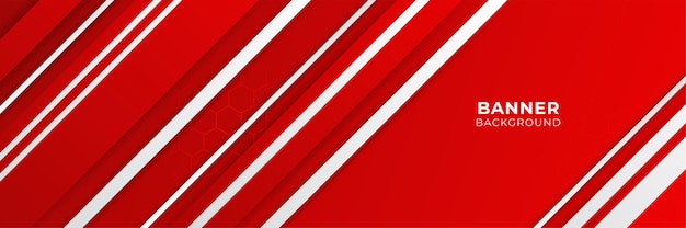 Abstracte rode banner achtergrond ontwerp sjabloon vectorillustratie met 3D-overlappende laag en geometrische golfvormen. Veelhoekige abstracte achtergrond, textuur, advertentielay-out en webpagina