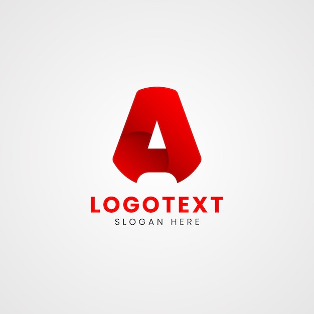 Abstracte rode gradiënt letter A Logo Concept sjabloon