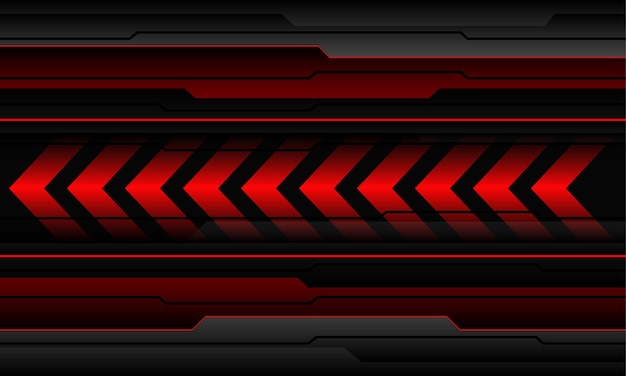 Abstracte rode pijl richting black metal cyber ontwerp moderne futuristische technologie achtergrond vector