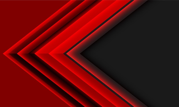 Abstracte rode toon pijl richting geometrisch grijs ontwerp moderne futuristische achtergrond vector