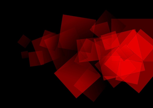 Abstracte rode vierkantjes tech vector achtergrond