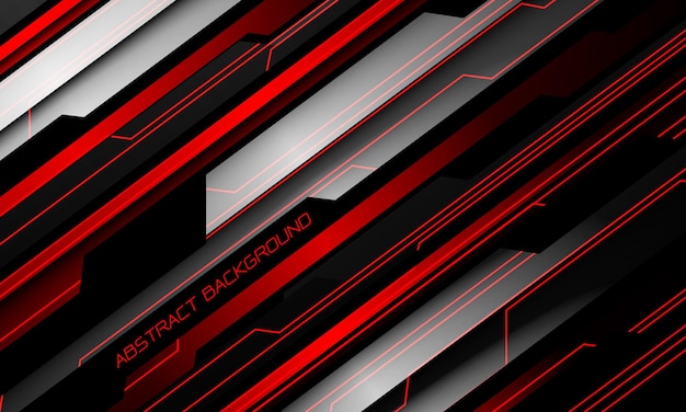 Abstracte rood licht zilver grijs metaal zwart cyber technologie geometrische moderne achtergrond vector