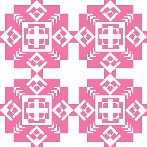 Abstracte roze etnische geometrische naadloze patroon op witte achtergrond. Tribal motief vintage retro.