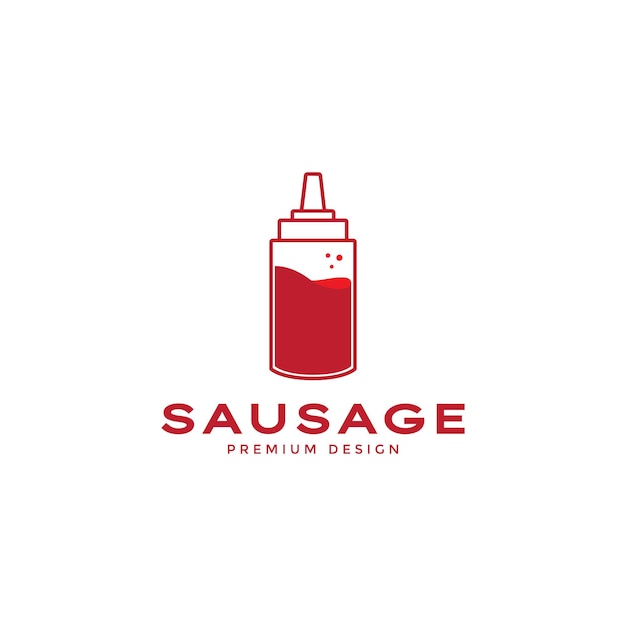 Abstracte saus worst fles rood logo symbool pictogram vector grafisch ontwerp illustratie idee creatief