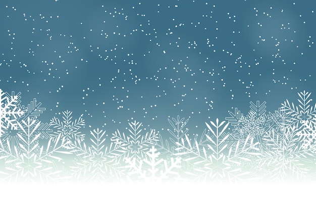Abstracte schoonheid Kerstmis en Nieuwjaar achtergrond met sneeuw en sneeuwvlokken. Vectorillustratie EPS10