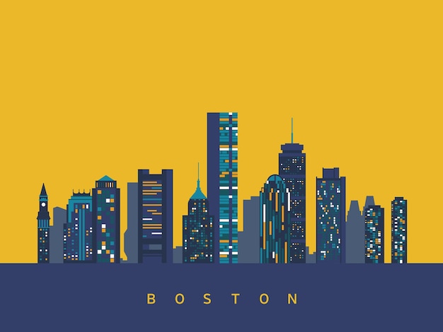 Vector abstracte skyline van boston