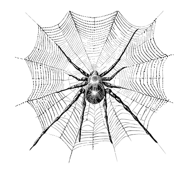 Abstracte spin op web hand getrokken schets vectorillustratie