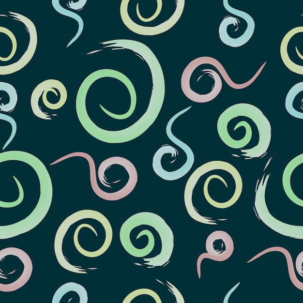 Abstracte spiralen aquarel naadloze patroon illustratie ontwerp