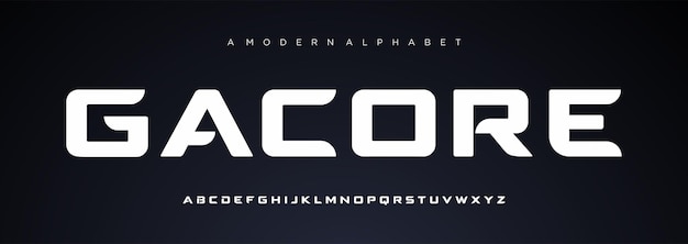 Abstracte sport moderne alfabet lettertypen sport digitale game muziek toekomstige creatieve lettertype