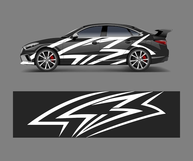 Abstracte Sport racewagen wrap sticker en sticker ontwerp vector eps10 formaat