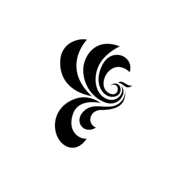 Abstracte swirl phoenix logo ontwerp Phoenix silhouet ontwerpsjabloon