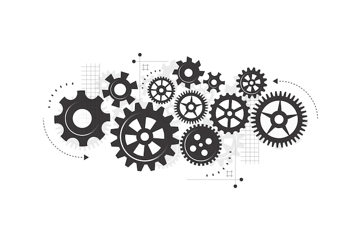 Vector abstracte tandwiel mechanisme achtergrond machine technologie vector illustratie