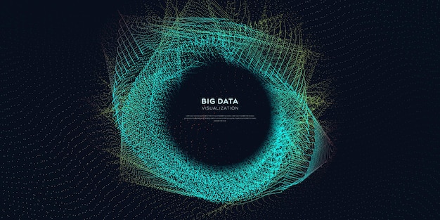 Abstracte technische achtergrond en visualisatie van big data-algoritmen