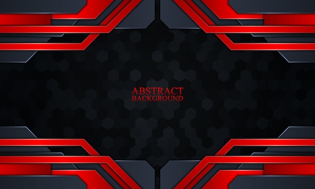 Abstracte technische achtergrond met donkere marine en rode gloedstrepen vectorillustratie