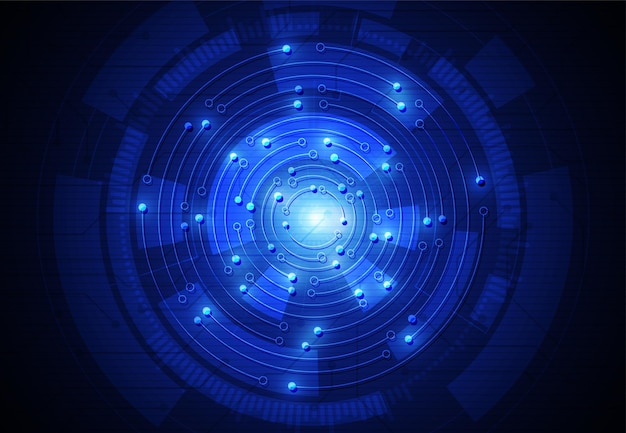 Abstracte technische achtergrond met gloeiende neon cirkels Vector illustratie