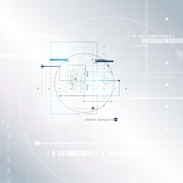 Abstracte technische achtergrond met verschillende technologische elementen Vectorillustratie