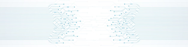 Abstracte technologie achtergrond digitale pijl versnellen en blauwe printplaat patroon microchip