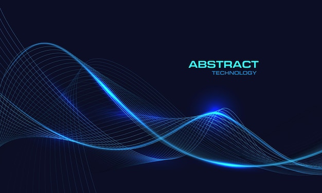 Abstracte technologie blauwe lichtgolf curve design moderne futuristische creatieve achtergrond vector