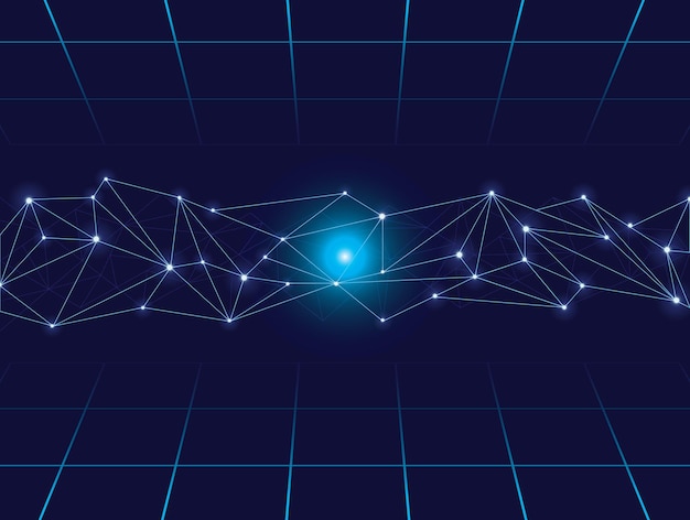 Abstracte technologie deeltje achtergrond laag poly