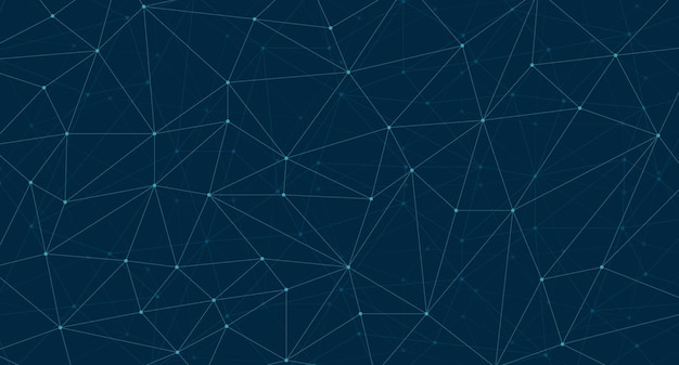 Abstracte technologie geometrische veelhoekige mesh lijnen achtergrond Abstracte netwerk technologie geometrische stippen Digitale technologie met plexus achtergrond Vector illustratie