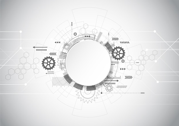 Abstracte technologie Grijze geometrische achtergrond