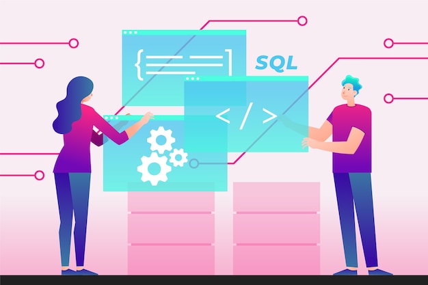 Vector abstracte technologie sql-illustratie