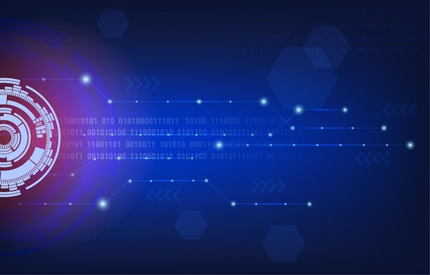 Abstracte technologische achtergrond met zeshoeken en digitale gegevens