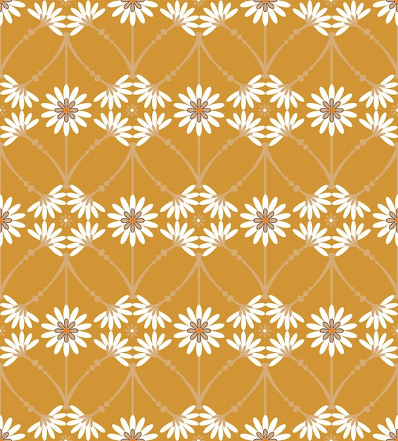 Abstracte Tegelstijl Decoratieve Bloemen Takken Naadloze Vector Patroon Trendy Mode Kleuren