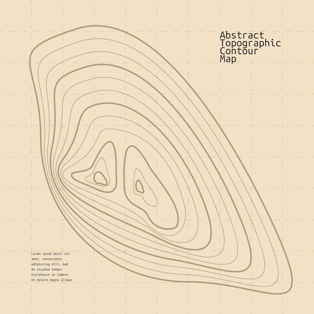 Abstracte topografische contourkaart op oud papier
