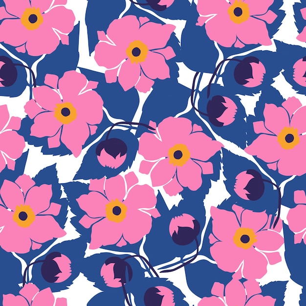 Vector abstracte trendy bloemen naadloze patroon vector illlustration