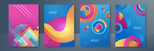 Abstracte trendy gradiënt vloeiende geometrische patroon achtergrond textuur voor poster cover ontwerp Minimale kleurverloop banner sjabloon Moderne vector golfvorm voor brochure en sociale media sjabloon