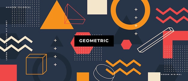 Vector abstracte trendy objecten geometrische elementen verloop banner.