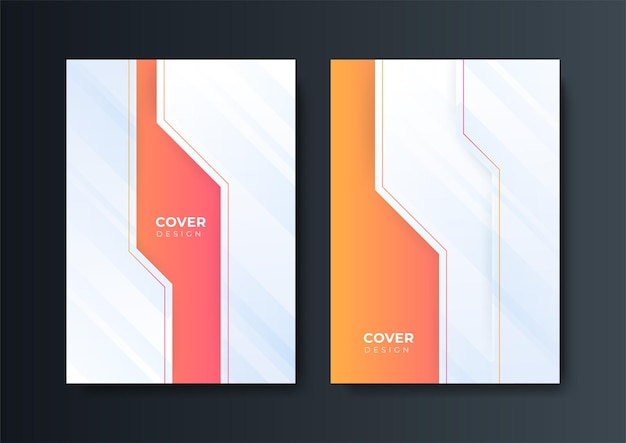 Abstracte trendy oranje gradiënt modern dekt geometrisch patroon sjabloonontwerp achtergrond Sjabloon voor presentatie tijdschrift flyer jaarverslag poster en visitekaartje