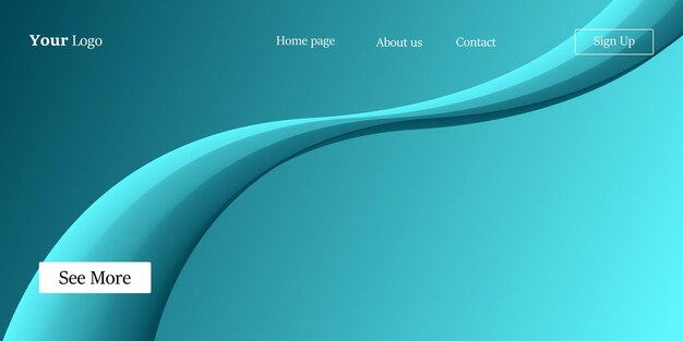 Abstracte turquoise achtergrondkleur Mengen van licht Landingspaginaontwerp voor website of mobiele app EPS