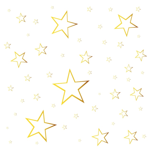 Abstracte vallende ster vector illustratie met gouden kerst sterren op witte background