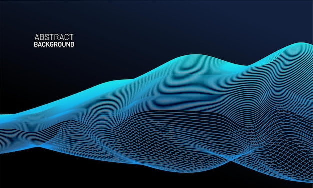 Abstracte vector achtergrond met blauwe stromende dynamische golflijnen