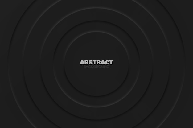 Abstracte vectorachtergrond met zwarte concentrische cirkels Banner of poster in neo-morfistische stijl