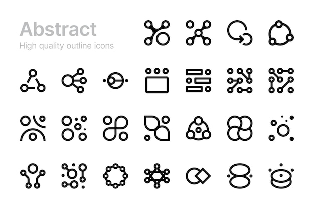 Abstracte vectorpictogrammen Ronde stijl