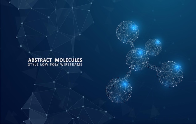 Abstracte veelhoekige draadframe moleculen science gencellen achtergrond grafisch concept voor uw ontwerp