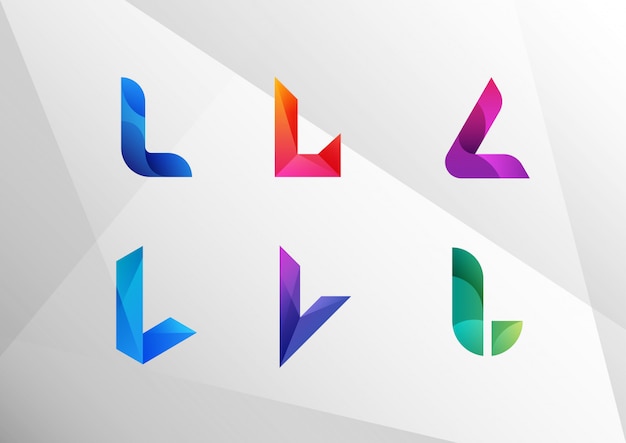 Vector abstracte verloop letter l set