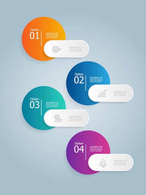 Abstracte verticale cirkel infographics