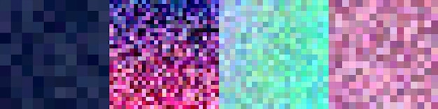 Abstracte vierkante mozaïek patroon achtergrond set