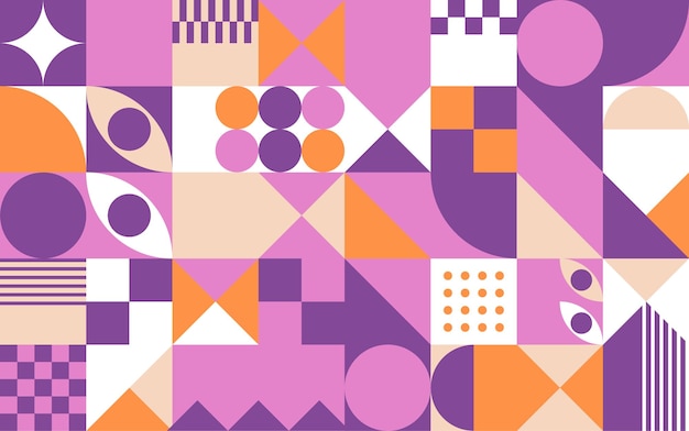 Abstracte violette geometrische achtergrond in retro stijl