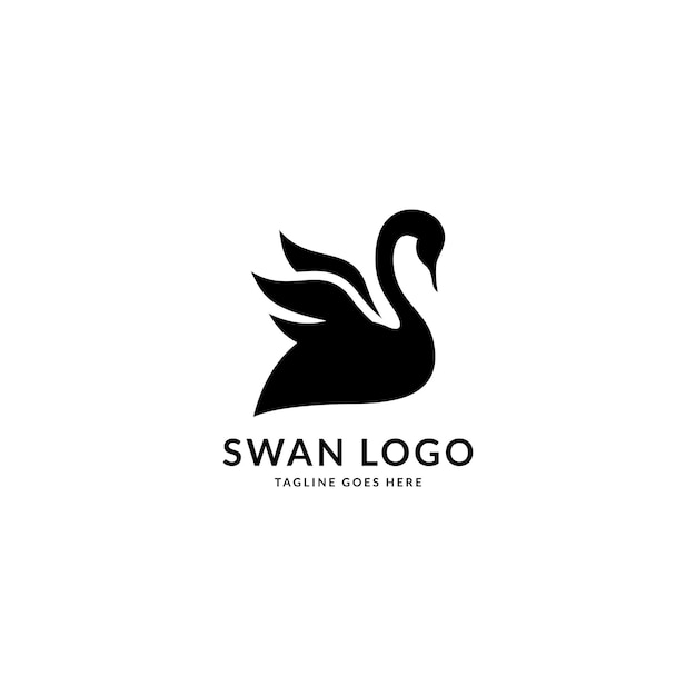 Abstracte vliegende zwaan logo vector sjabloon