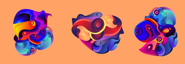 Abstracte vloeibare vorm vloeistof IIlustration Set